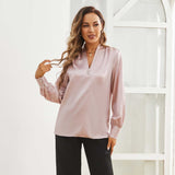 Silk Blouse For Women Silk Shirts 100% Mulberry Silk Top Rosy Pink XS