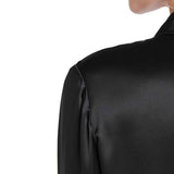 Silk Blouses For Women Long Sleeve Silk Button Shirts Black XS