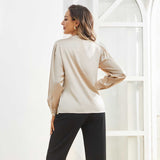 Silk Blouses For Women Dressy Long Mock Neck Silk Shirts Champagne XS