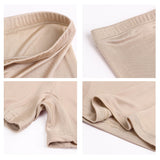Silk Boxer Briefs Mid - waist Underwear For Women Mulberry Silk Knitted Beige S