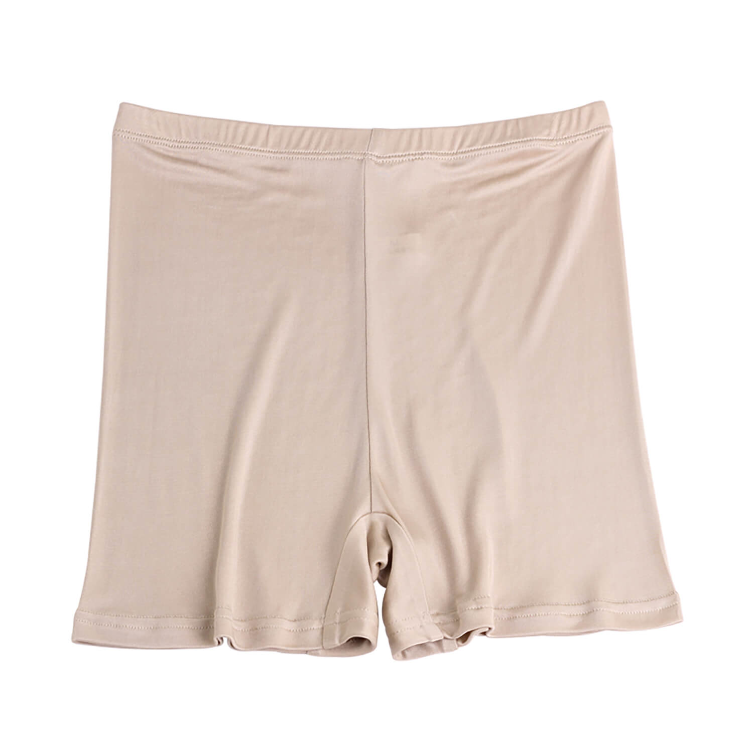 Silk Boxer Briefs Mid - waist Underwear For Women Mulberry Silk Knitted Beige S