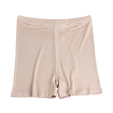 Silk Boxer Briefs Mid - waist Underwear For Women Mulberry Silk Knitted Beige S