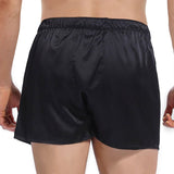 Luxurious Silk Boxers For Men Silk Short Pants Underwear Black XS