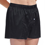 Luxurious Silk Boxers For Men Silk Short Pants Underwear Black XS