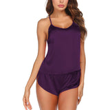Silk Cami Pj Set Pure Summer Sexy Silk Camisole For Women Purple XS