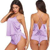 Silk Cami Pj Set Pure Summer Sexy Silk Camisole For Women Lavender XS
