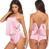 Silk Cami Pj Set Pure Summer Sexy Silk Camisole For Women Pink XS
