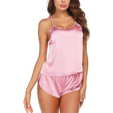 Silk Cami Pj Set Pure Summer Sexy Silk Camisole For Women Pink XS