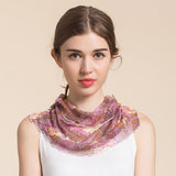 Silk Floral Printed Neck Gaiter Silk Face Masks Scarf For Women Style - 5 M