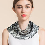 Silk Floral Printed Neck Gaiter Silk Face Masks Scarf For Women Style - 2 M