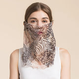 Silk Floral Printed Neck Gaiter Silk Face Masks Scarf For Women Style - 11 M