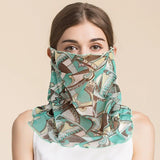 Silk Floral Printed Neck Gaiter Silk Face Masks Scarf For Women Style - 10 M