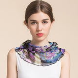 Silk Floral Printed Neck Gaiter Silk Face Masks Scarf For Women Style - 5 M