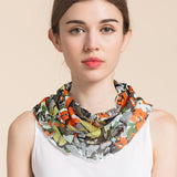 Silk Floral Printed Neck Gaiter Silk Face Masks Scarf For Women Style - 2 M