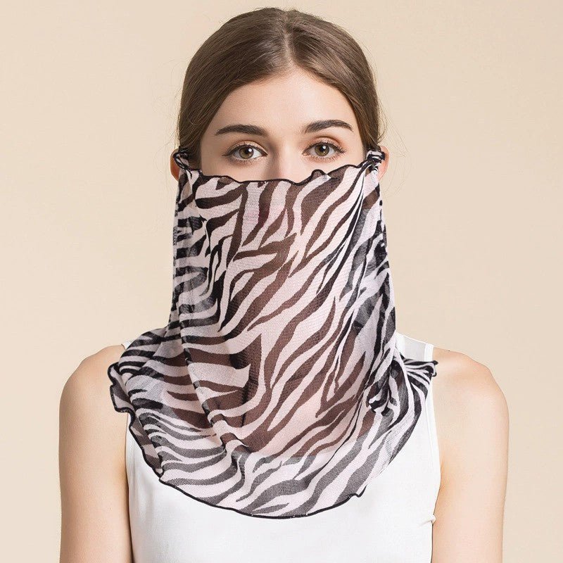Silk Floral Printed Neck Gaiter Silk Face Masks Scarf For Women Style - 26 M