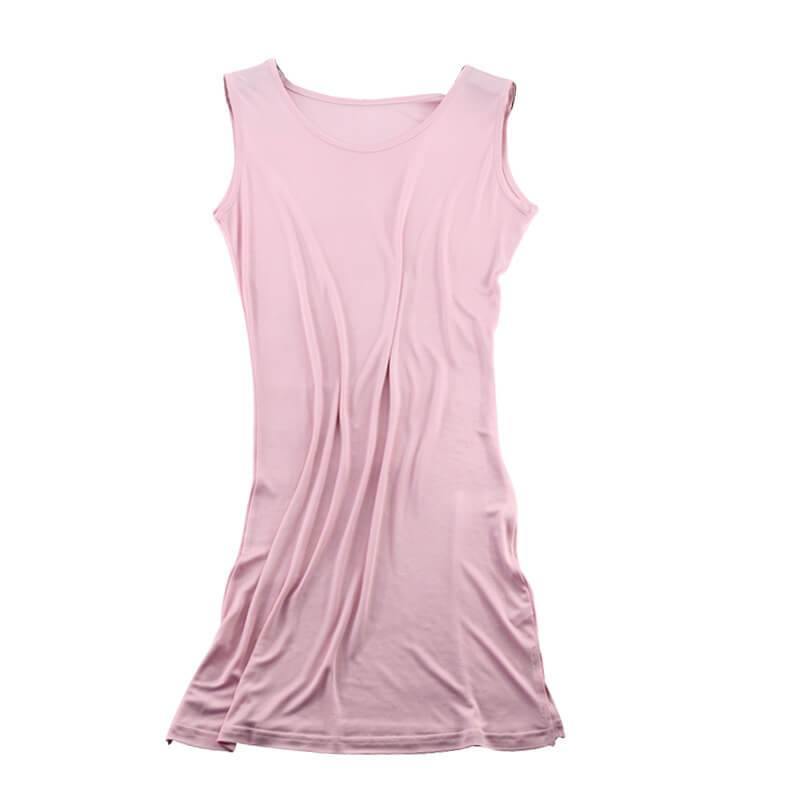 Silk Knit Nightdress For Women Silk Knitted Slip Dress Pink S
