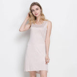 Silk Knit Nightdress For Women Silk Knitted Slip Dress Beige S
