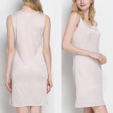 Silk Knit Nightdress For Women Silk Knitted Slip Dress Beige S