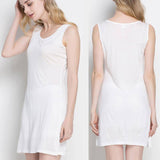 Silk Knit Nightdress For Women Silk Knitted Slip Dress White S