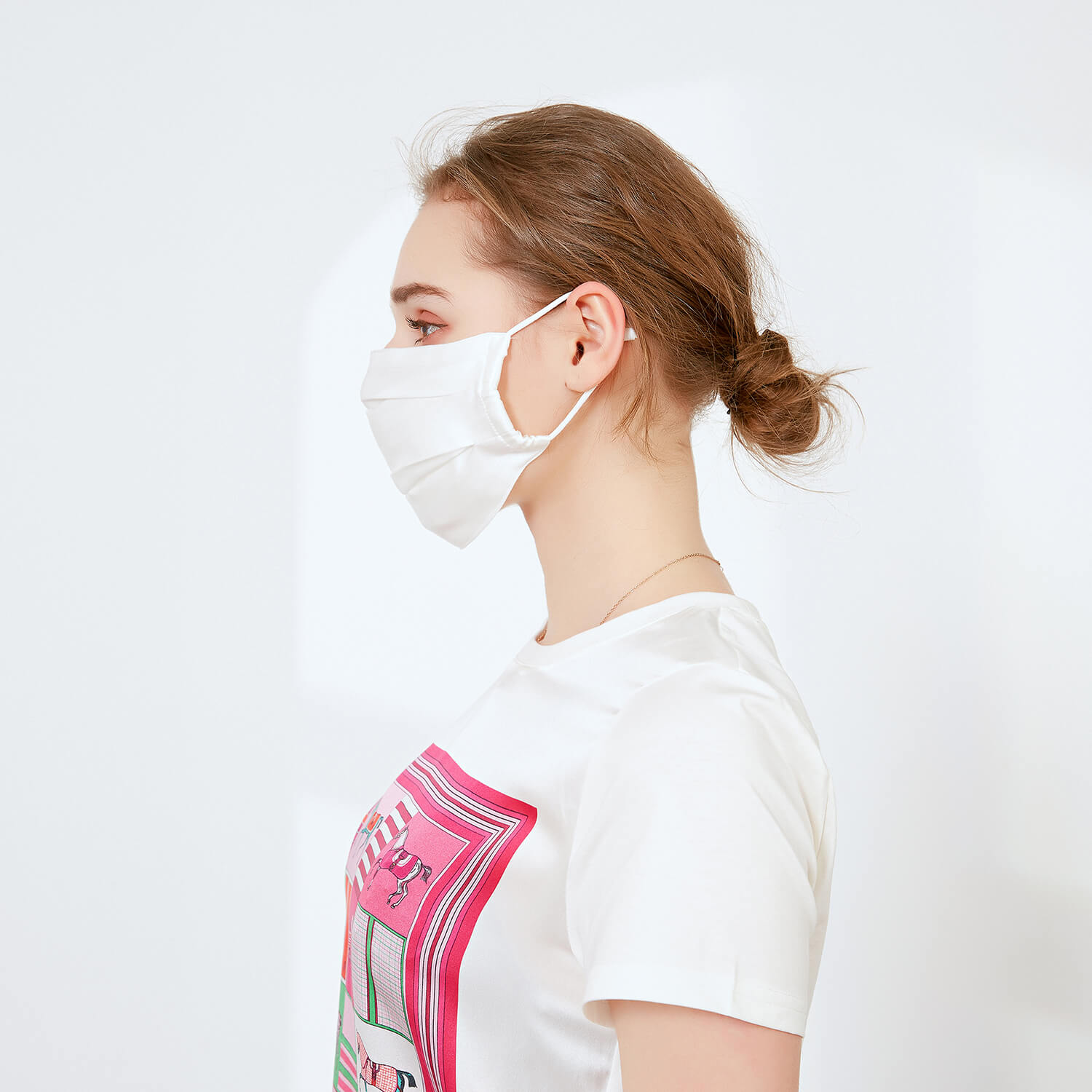 Silk Masks For Women Silk Adjustable Sensitive Skin Face Mask M Ivory
