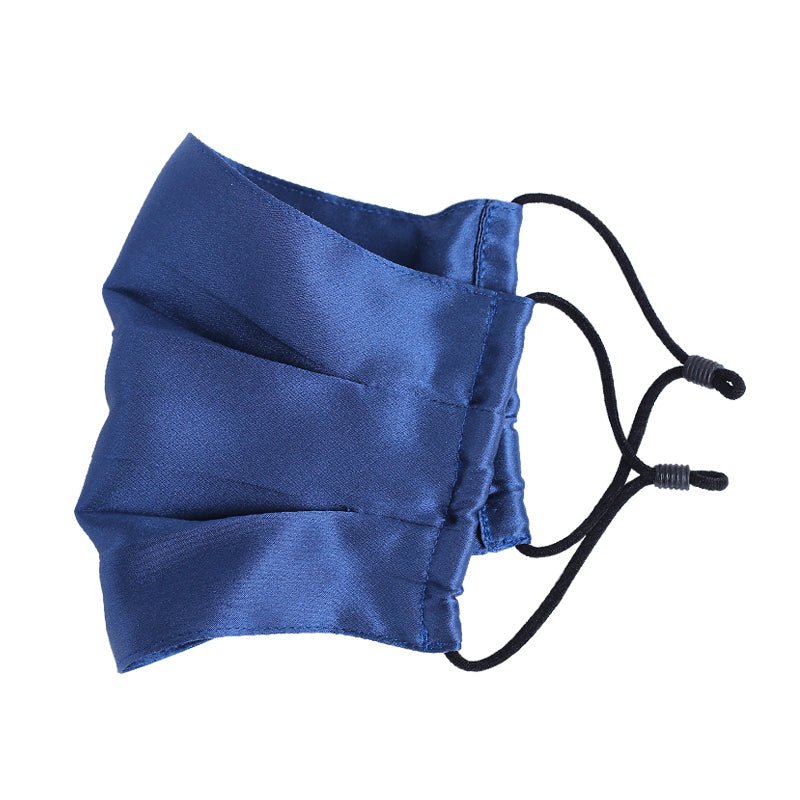 Silk Masks For Women Silk Adjustable Sensitive Skin Face Mask M Navy Blue