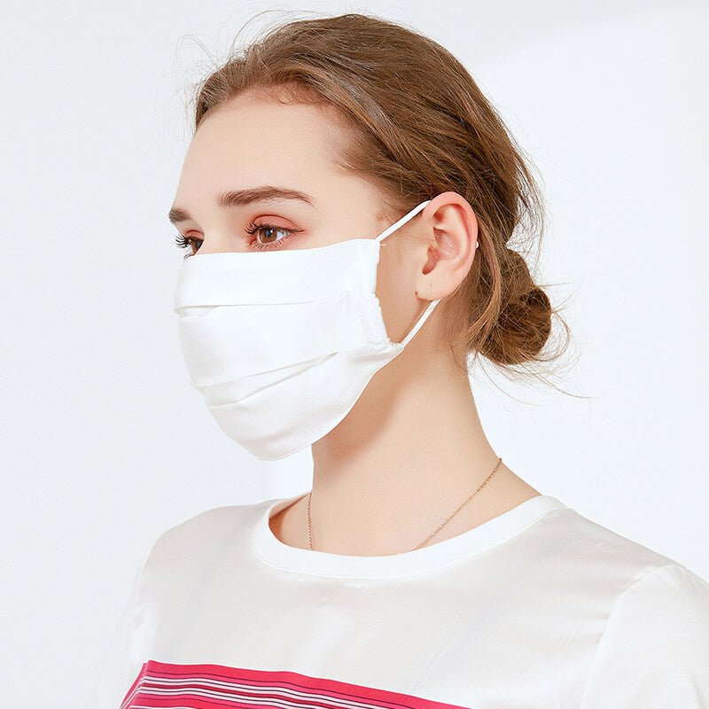 Silk Masks For Women Silk Adjustable Sensitive Skin Face Mask M Ivory