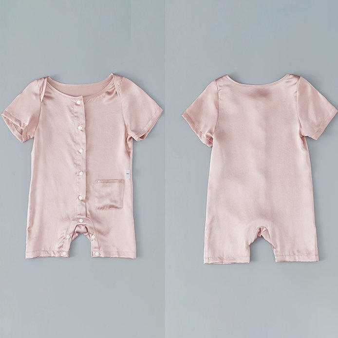 Baby Silk Romper Silk Bodysuit For Babies One Piece Silk Pajamas Infants and Toddlers Ivory 0 - 3M