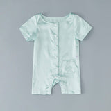 Baby Silk Romper Silk Bodysuit For Babies One Piece Silk Pajamas Infants and Toddlers Pale Turquoise 0 - 3M
