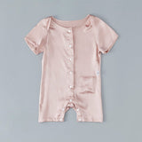 Baby Silk Romper Silk Bodysuit For Babies One Piece Silk Pajamas Infants and Toddlers Rosy Pink 0 - 3M