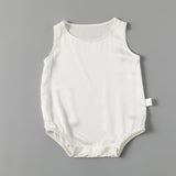 Silk Pajama Set for Baby Sleeveless pure Silk Bodysuit For Babies Ivory 0 - 3M