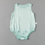 Silk Pajama Set for Baby Sleeveless pure Silk Bodysuit For Babies Pale Turquoise 0 - 3M