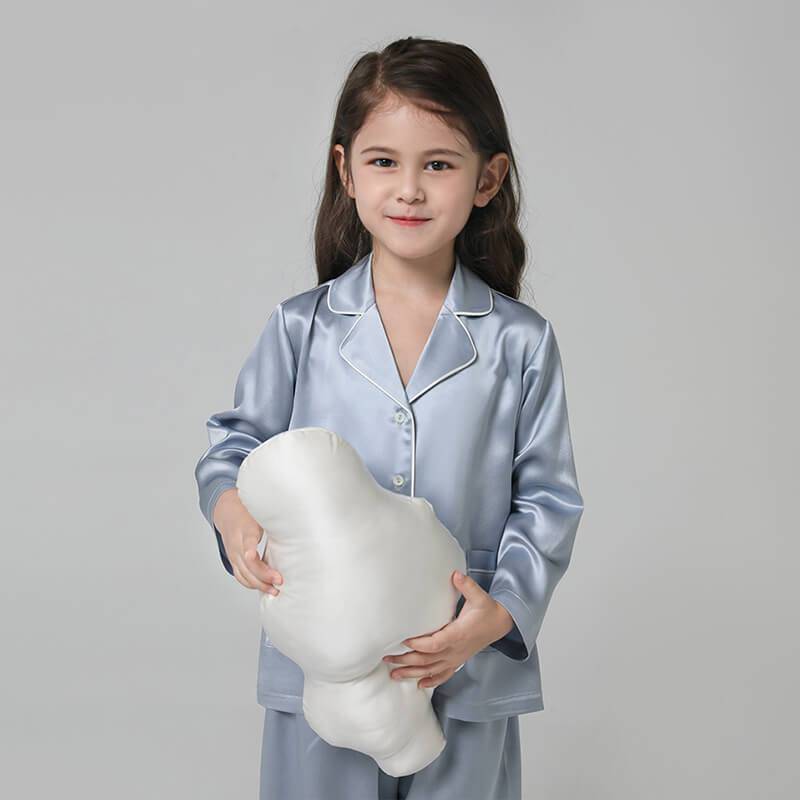 Silk Pajama Set For Kids' Gifts Silk Sleepwear For Kids Light Blue XS
