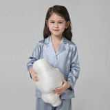 Silk Pajama Set For Kids' Gifts Silk Sleepwear For Kids Light Blue XS