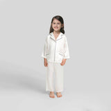 Silk Pajama Set For Kids' Gifts Silk Sleepwear For Kids White XS