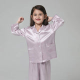 Silk Pajama Set For Kids' Gifts Silk Sleepwear For Kids Lavender XS