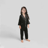 Silk Pajama Set For Kids' Gifts Silk Sleepwear For Kids Black XS