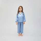Silk Pajama Set For Kids' Gifts Silk Sleepwear For Kids Haze Blue XS