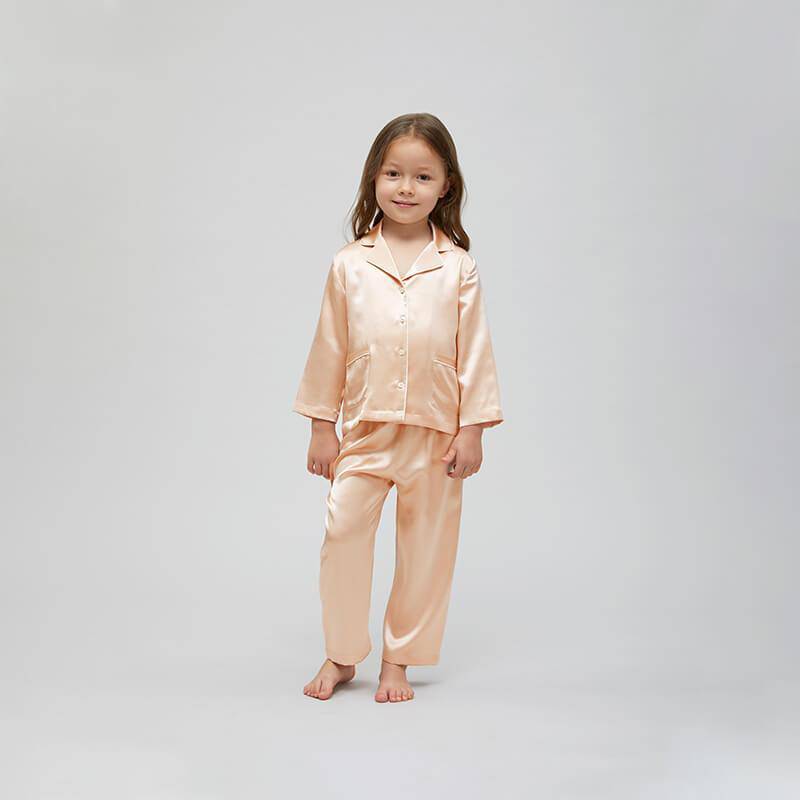 Silk Pajama Set For Kids' Gifts Silk Sleepwear For Kids Black XS