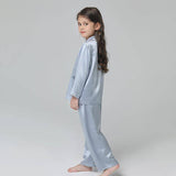 Silk Pajama Set For Kids' Gifts Silk Sleepwear For Kids Light Blue XS