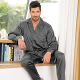 Silk Pajamas for Men 100% Real Silk Pajamas Set Claret XS