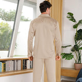 Silk Pajamas for Men 100% Real Silk Pajamas Set Dark Gray XS