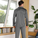 Silk Pajamas for Men 100% Real Silk Pajamas Set Dark Gray XS