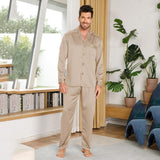 Silk Pajamas for Men 100% Real Silk Pajamas Set Dark Gray XS