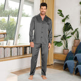 Silk Pajamas for Men 100% Real Silk Pajamas Set Claret XS