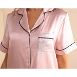 Silk Short Pyjamas For Women's Best Short Silk Pajama Set Rosy Pink XS