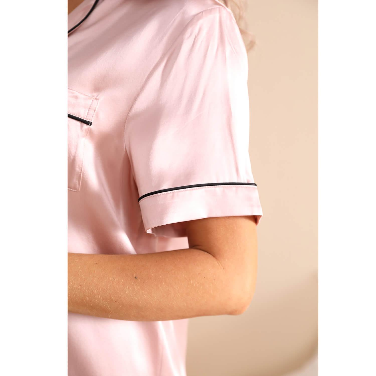 Silk Short Pyjamas For Women's Best Short Silk Pajama Set Rosy Pink XS