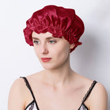 Women Silk Sleep Cap Night Sleep Caps Silk Sleep Bonnet Claret M