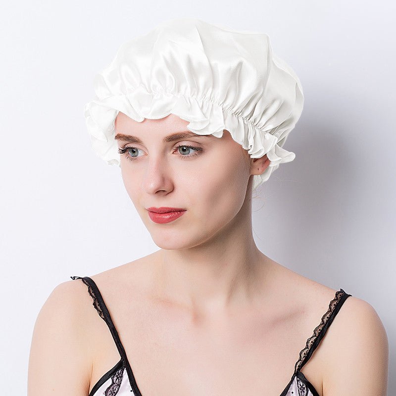 Women Silk Sleep Cap Night Sleep Caps Silk Sleep Bonnet White M