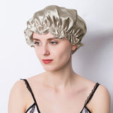 Women Silk Sleep Cap Night Sleep Caps Silk Sleep Bonnet Apricot M