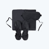 Silk Travel Set 3 PCS Pure Silk Storage Bag Slippers And Eyemask Black S